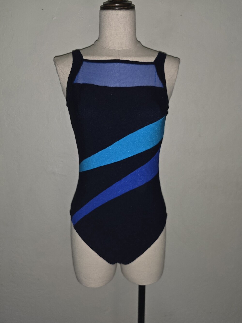Vintage 1980s Mesh Panel One-Piece Swimsuit By Mainstream